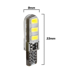 2pcs Blue T10 6 SMD 5W CANBUS ERROR FREE Silica Silicone 194 168 LED Light Bulbs
