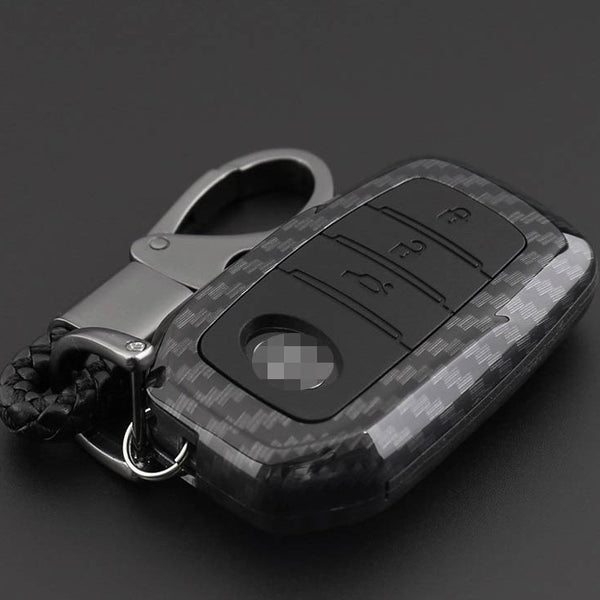 Toyota 3 Button Smart Key ABS+Silicone Car Key Cover Case With Keychain For FORTUNER