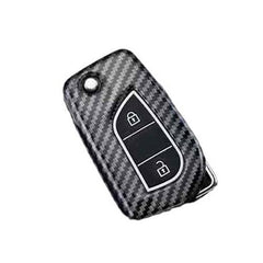 Toyota 2 Button Flip Key ABS+Silicone Car Key Cover Case With Keychain Suitable For Innova Crysta, Corolla Altis