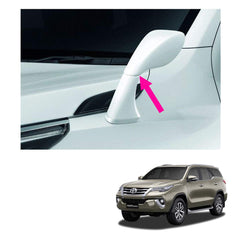 Black Toyota New Fortuner Car Bonnet Fender Side Mirror Wide Angle View