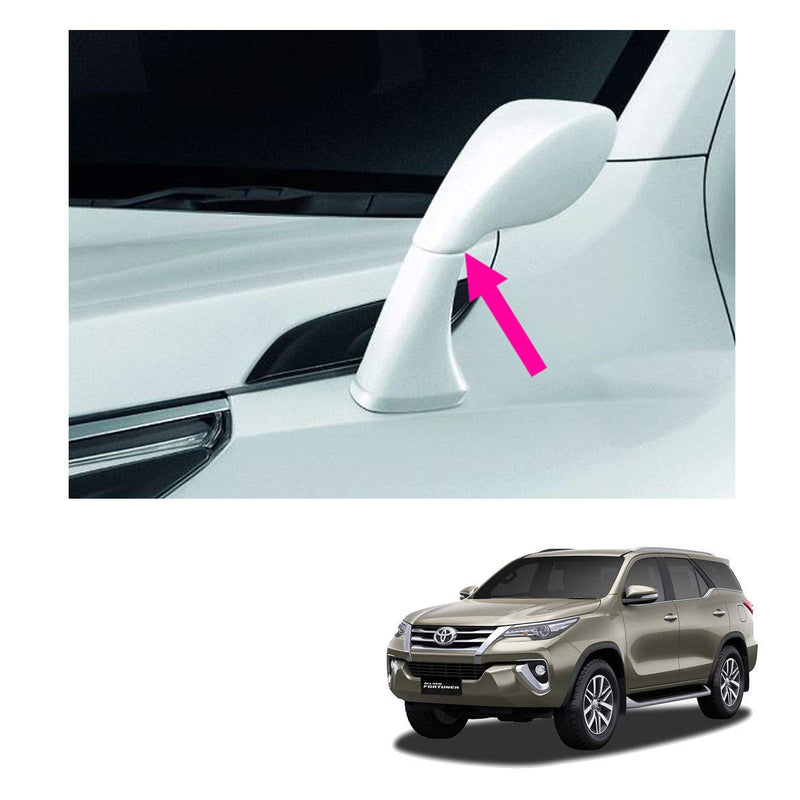Black Toyota New Fortuner Car Bonnet Fender Side Mirror Wide Angle View