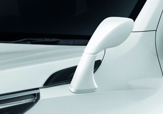 Black Toyota New Fortuner Car Bonnet Fender Side Mirror Wide Angle View