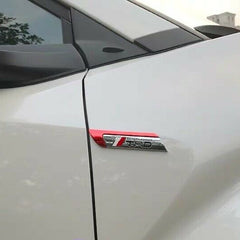 Red Muge Power 2pcs Universal Logo Car Metal Alloy Body Side Fender Emblem(Metal)