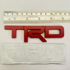 1pc Red 3D Metal TRD Emblem Logo Badge Side Sticker Sports Decorative Vehicle