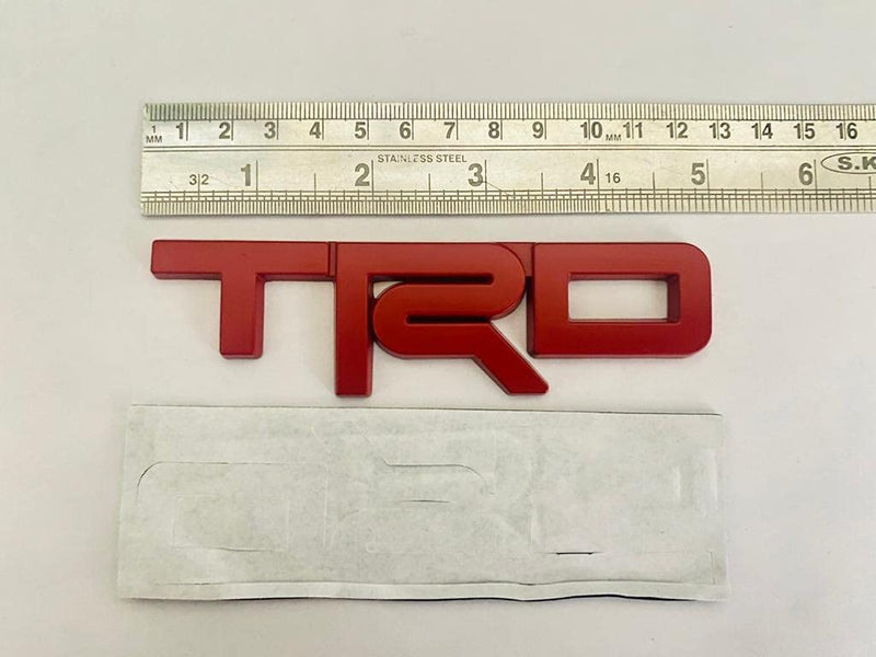 1pc Red 3D Metal TRD Emblem Logo Badge Side Sticker Sports Decorative Vehicle