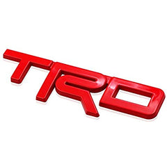 1pc Red 3D Metal TRD Emblem Logo Badge Side Sticker Sports Decorative Vehicle