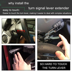 1pc Red Car Styling Adjustment Steering Wheel Turn Rod Extension Tool Signal Lever Position Up Kit
