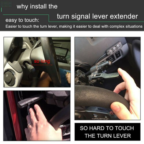 1pc Blue Car Styling Adjustment Steering Wheel Turn Rod Extension Tool Signal Lever Position Up Kit