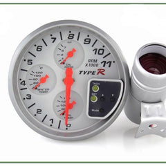 TYPE-R 5inch Car 4x4 SUV Gypsy Off Road RPM Tachometer, Water Temp, Oil Temp & Oil Pressure 4 in 1 with Shift light