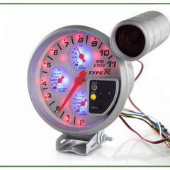 TYPE-R 5inch Car 4x4 SUV Gypsy Off Road RPM Tachometer, Water Temp, Oil Temp & Oil Pressure 4 in 1 with Shift light