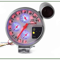 TYPE-R 5inch Car 4x4 SUV Gypsy Off Road RPM Tachometer, Water Temp, Oil Temp & Oil Pressure 4 in 1 with Shift light