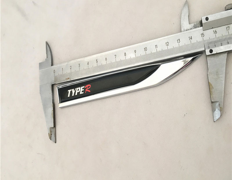 2Pcs Universal Type R Logo Car Metal Alloy Body Side Fender Knife Emblem Stickers