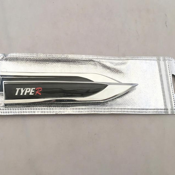 2Pcs Universal Type R Logo Car Metal Alloy Body Side Fender Knife Emblem Stickers