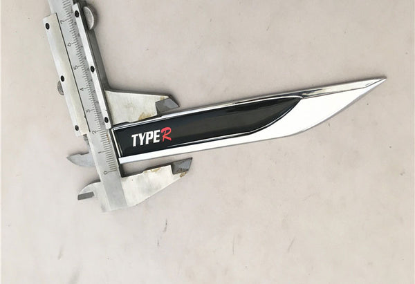 2Pcs Universal Type R Logo Car Metal Alloy Body Side Fender Knife Emblem Stickers