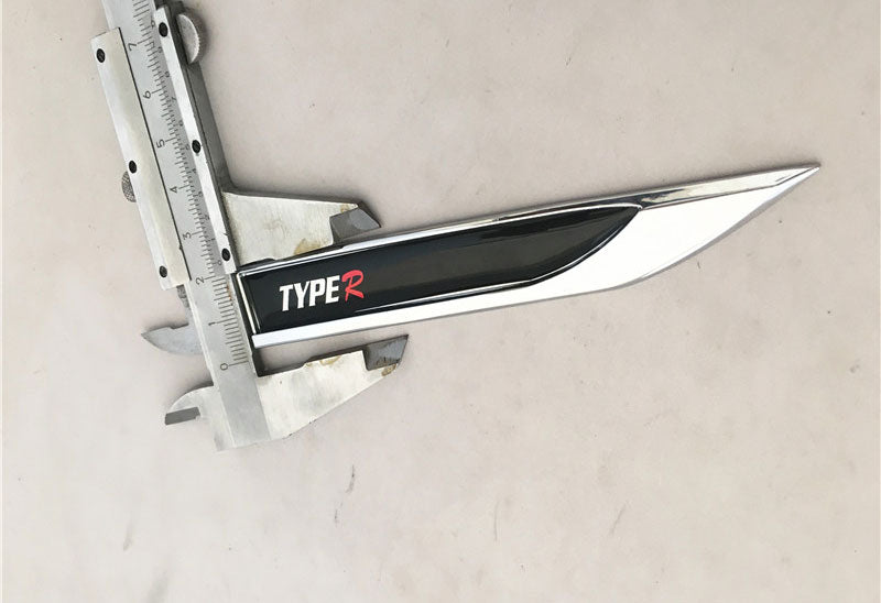 2Pcs Universal Type R Logo Car Metal Alloy Body Side Fender Knife Emblem Stickers