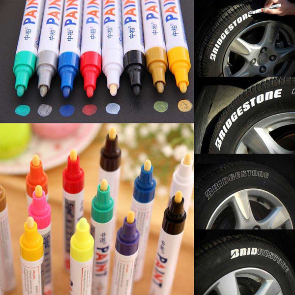 1pc Yellow Tire Lettering Waterproof Permanent Paint Pens Marker Car Write on Tyre