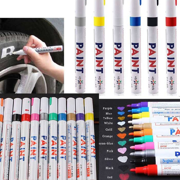 1pc Yellow Tire Lettering Waterproof Permanent Paint Pens Marker Car Write on Tyre