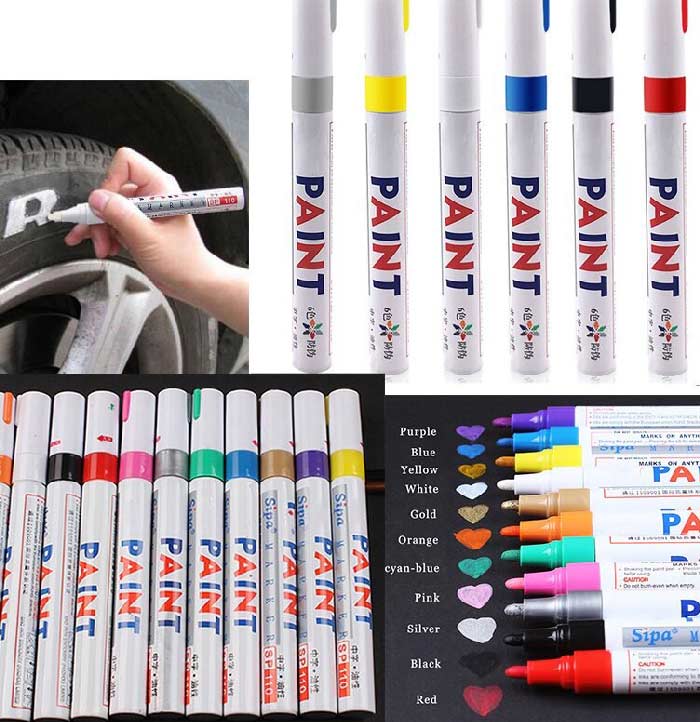 1pc Yellow Tire Lettering Waterproof Permanent Paint Pens Marker Car Write on Tyre