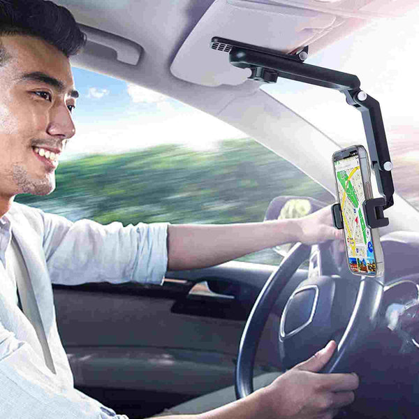 Universal 1080 Rotable and Foldable Mobile Holder With Adjustable Spring Clip  For Car Dashboard , Office , Home