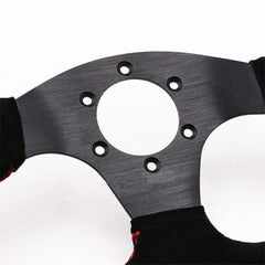 Universal 13inch Auto Racing Flat Red Suede Leather Drift Sport Steering Wheel
