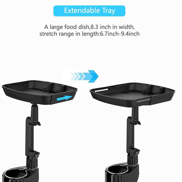 Universal 360 Swivel Arm Car Cup Holder Tray Dining Table For Car