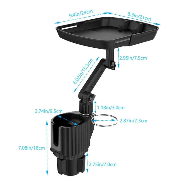 Universal 360 Swivel Arm Car Cup Holder Tray Dining Table For Car