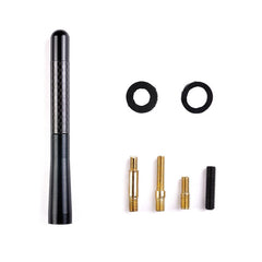 Universal Carbon BLACK Aluminum Fiber Car Auto AM/FM Radio Aerial Antenna + Screw