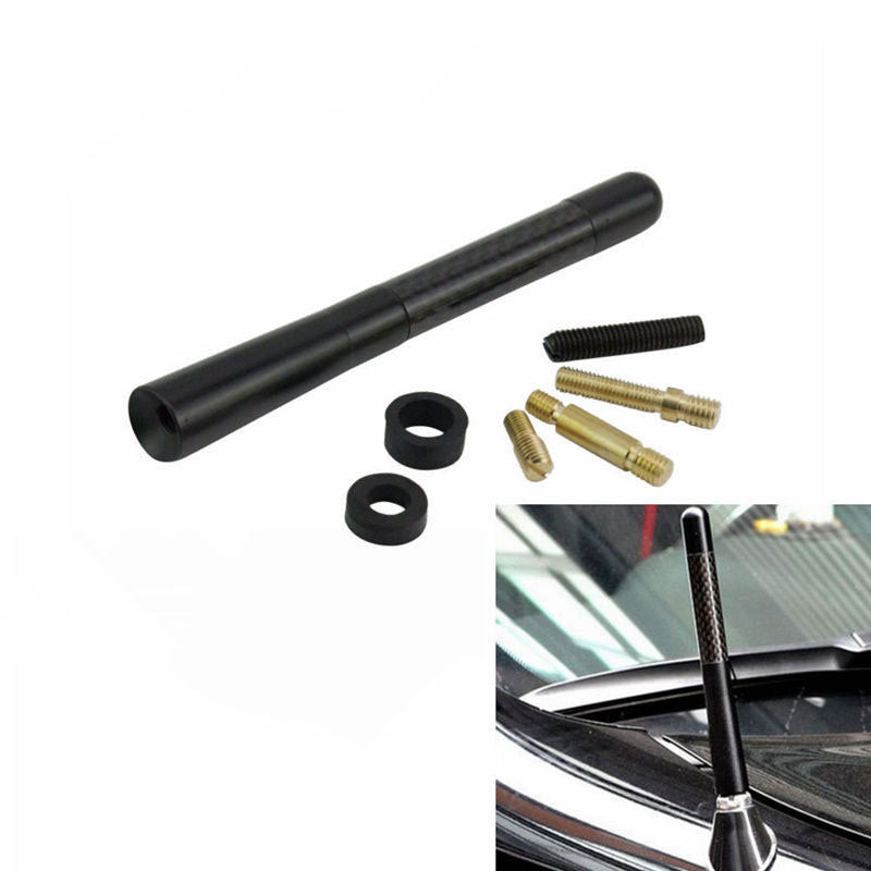 Universal Carbon Aluminum Fiber Car Auto AM/FM Radio Aerial Antenna + Screw