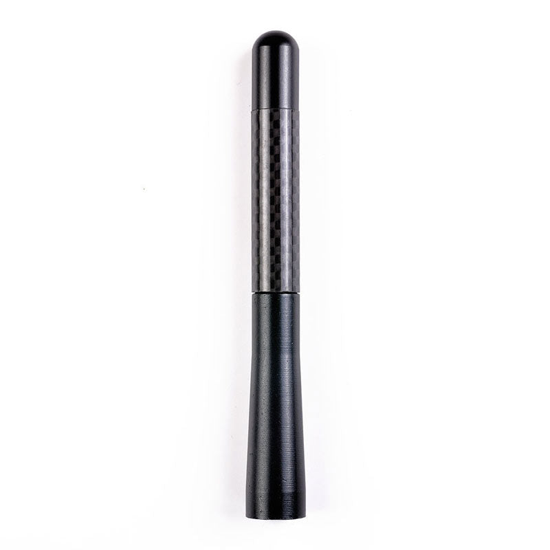 Universal Carbon BLACK Aluminum Fiber Car Auto AM/FM Radio Aerial Antenna + Screw