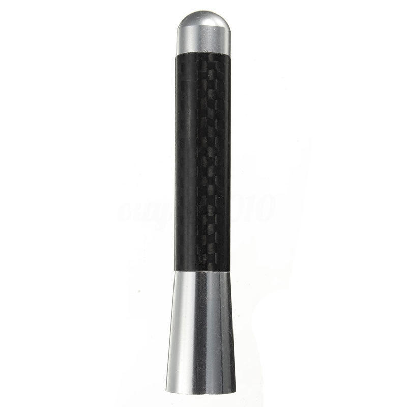Universal Carbon BLACK Aluminum Fiber Car Auto AM/FM Radio Aerial Antenna + Screw