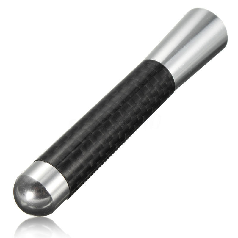 Universal Carbon BLACK Aluminum Fiber Car Auto AM/FM Radio Aerial Antenna + Screw
