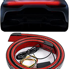 Universal LED Spoiler Strip Lights, 48 inch Black Carbon Fiber Finish Tailgate Light Bar with Brake Light/Turn Signal Lights/Running Light Fits for Most Cars