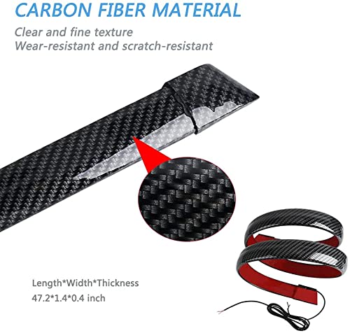 Universal LED Spoiler Strip Lights, 48 inch Black Carbon Fiber Finish Tailgate Light Bar with Brake Light/Turn Signal Lights/Running Light Fits for Most Cars