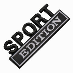 Universal NEW Black White SPORT EDITION Badge emblem For All Cars And Bikes
