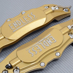 2pc Universal Car Aluminum Alloy ENDLESS Front & Rear Disc Brake Caliper Cover Small Size (Golden Color)