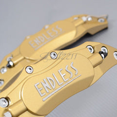 2pc Universal Car Aluminum Alloy ENDLESS Front & Rear Disc Brake Caliper Cover Small Size (Golden Color)