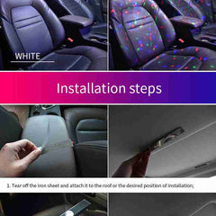 USB Car Atmosphere Lamp Star Light Interior Ambient Rechargeable Music Control D88