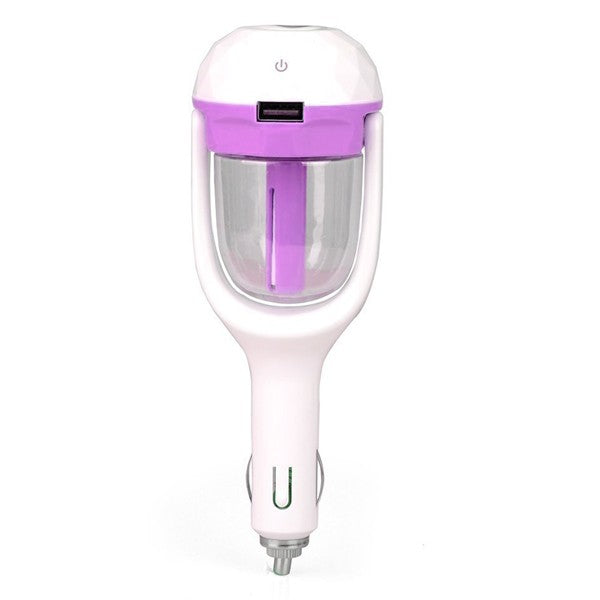 Car Air Humidifier And Oil Diffuser with USB Changer Portable Mini Ultrasonic Air Fresher (Assorted Color)