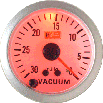 Auto Gauge Car Mechanical 2 Inches Vacuum Gauge (7 Color Backlight)