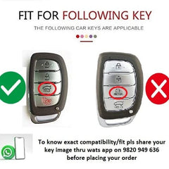 Venue, Elantra, Tucson, I20 N Line 2021, Creta 2020, i20 2020 Hyundai 4 Button Smart Key Cover Case With Keychain
