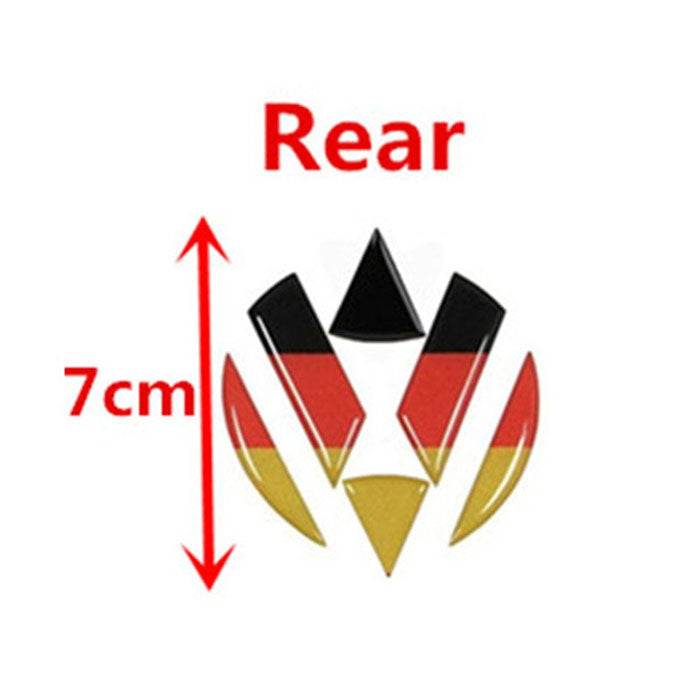 2pcs VW Polo Vento Passat Car Rear Front logo 3D Epoxy German Flag Emblem Badge Sticker Decal