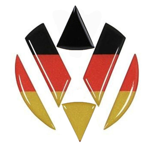 2pcs VW Polo Vento Passat Car Rear Front logo 3D Epoxy German Flag Emblem Badge Sticker Decal