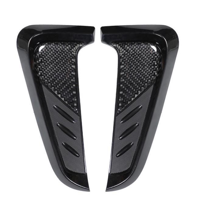 2pcs Universal Sport Carbon Fiber Side Wing Air Flow Fender Grill Intake Vent Trim