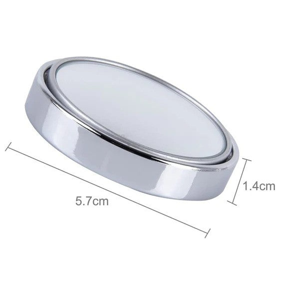 WHITE COLOR 2PCS ROUND SHAPE HD GLASS FRAMELESS DESIGN CONVEX REAR VIEW BLIND SPOT MIRROR