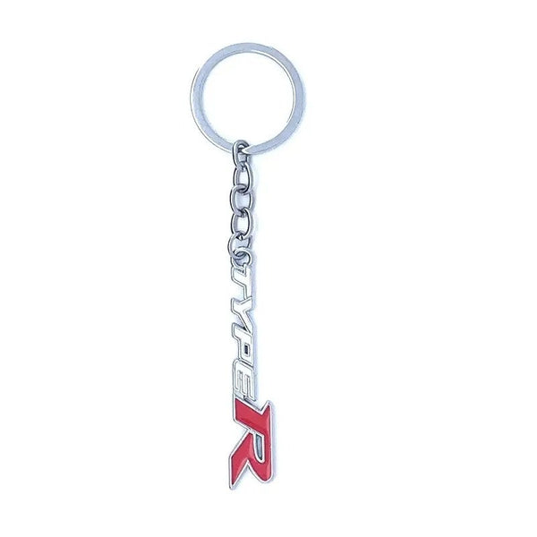White Red TYPER 3D Logo Emblem Metal Keychain For Bikes And Cars