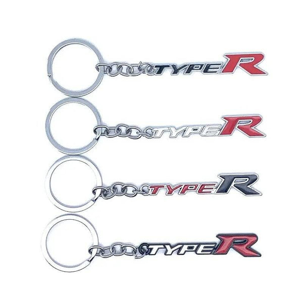White Red TYPES 3D Logo Emblem Metal Keychain For Bikes And Cars