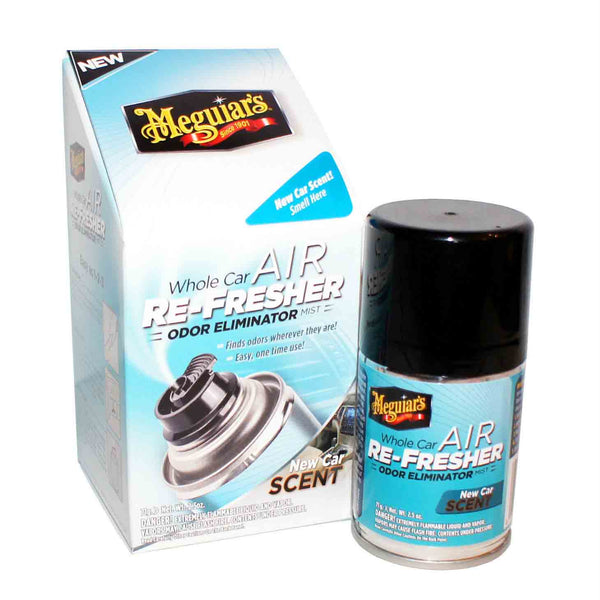 NEW!!! Meguiar's Whole Car AIR RE-FRESHER Odor Eliminator Mist- NEW CAR SCENT