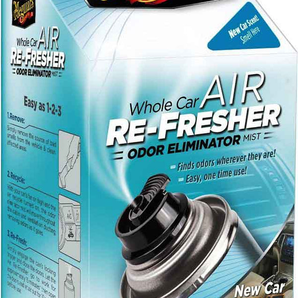 NEW!!! Meguiar's Whole Car AIR RE-FRESHER Odor Eliminator Mist- NEW CAR SCENT
