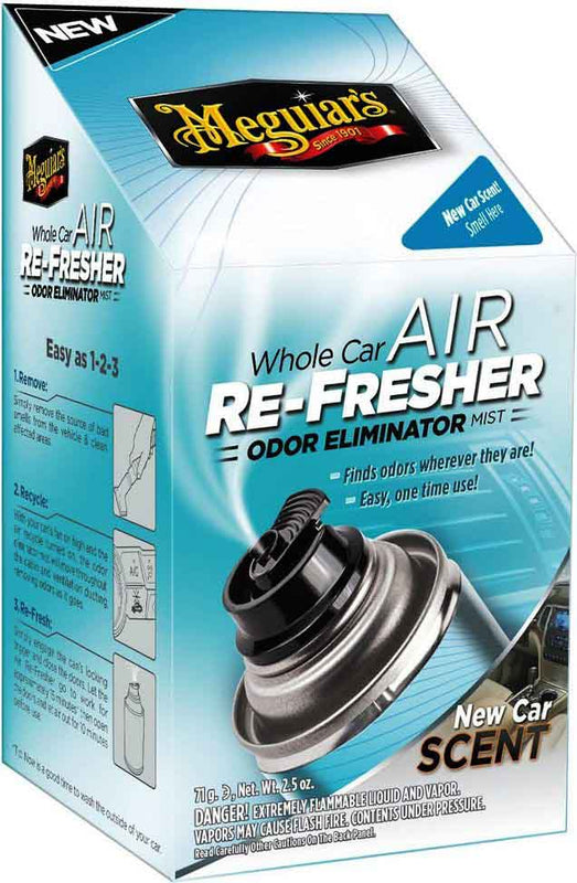 NEW!!! Meguiar's Whole Car AIR RE-FRESHER Odor Eliminator Mist- NEW CAR SCENT