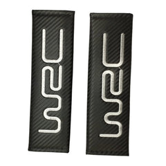 2Pcs WRC Carbon Fiber Embroidery Car Seat Belt Cover Safety Shoulder Pads